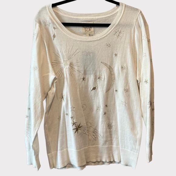 Chaser NWT Plus Size 2X White Astrology Sweater - Picture 3 of 12